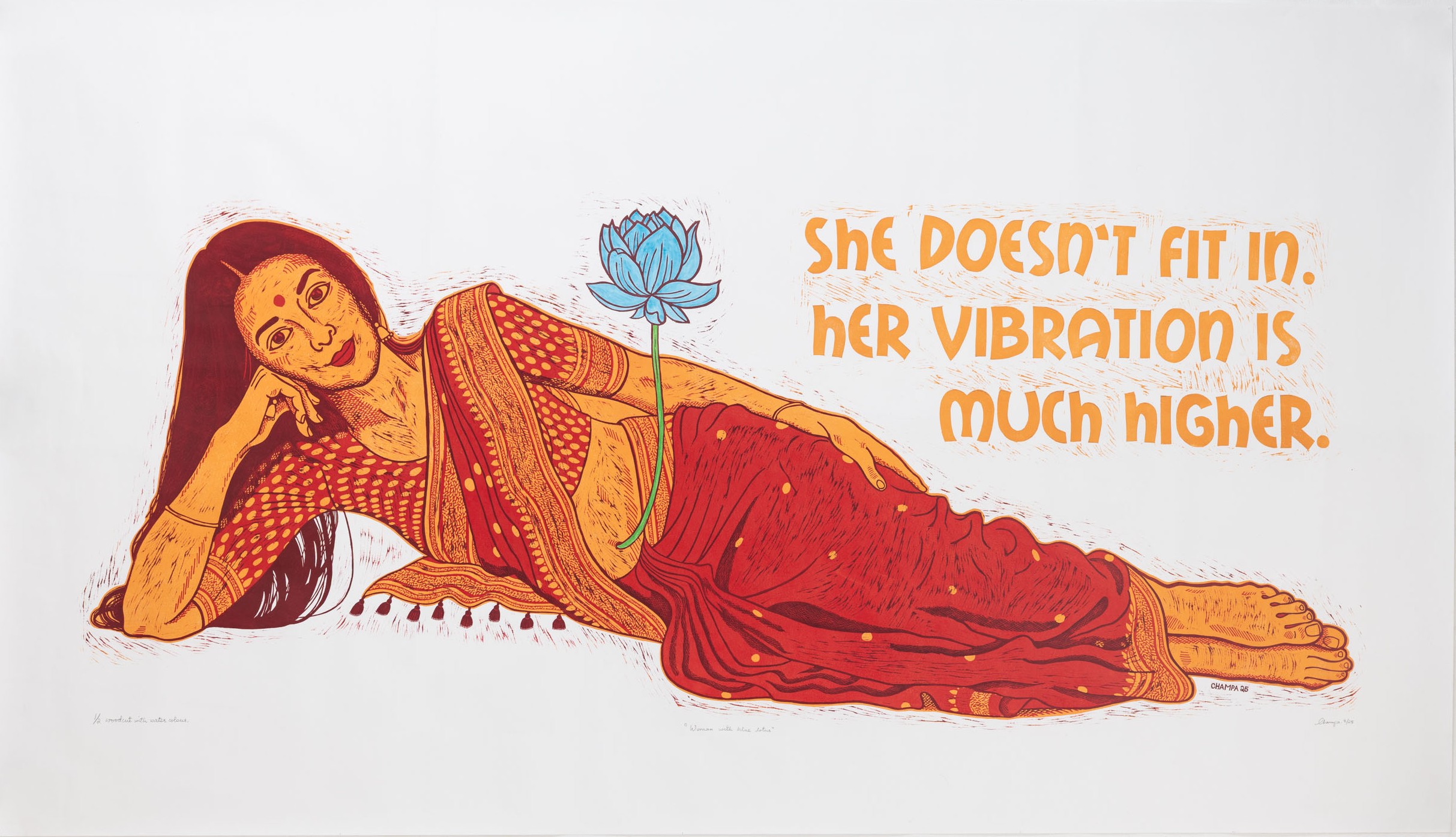 Women with blue lotus