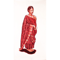 Woman with red saree